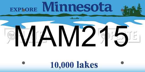 MAM215 Minnesota License Plate