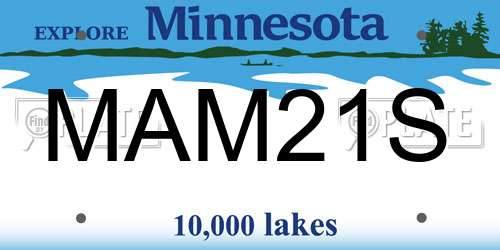 MAM21S Minnesota License Plate