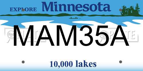 MAM35A Minnesota License Plate