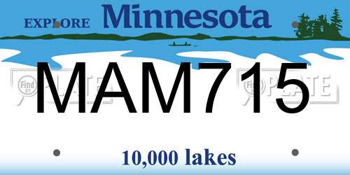 MAM715 Minnesota License Plate