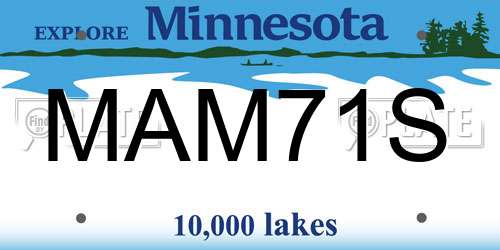 MAM71S Minnesota License Plate