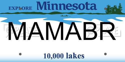 MAMABR Minnesota License Plate