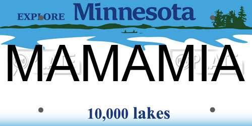 MAMAMIA Minnesota License Plate