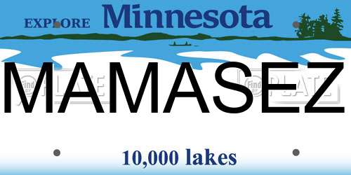 MAMASEZ Minnesota License Plate