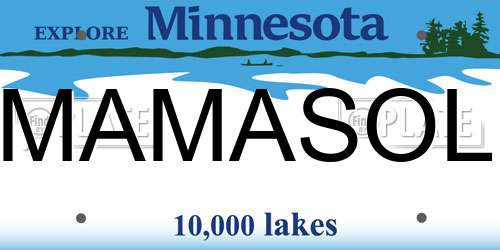 MAMASOL Minnesota License Plate