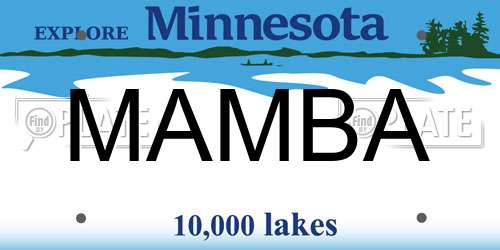 MAMBA Minnesota License Plate