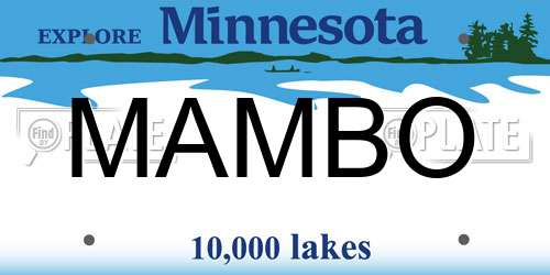 MAMBO Minnesota License Plate