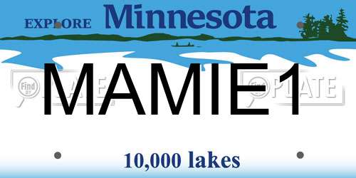 MAMIE1 Minnesota License Plate