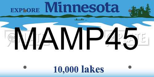 MAMP45 Minnesota License Plate