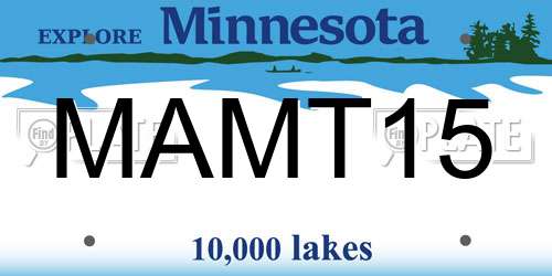 MAMT15 Minnesota License Plate