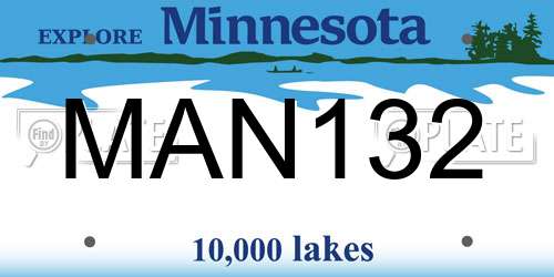 MAN132 Minnesota License Plate