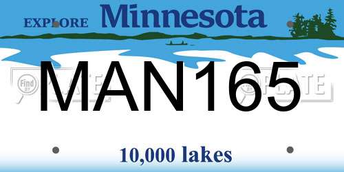 MAN165 Minnesota License Plate