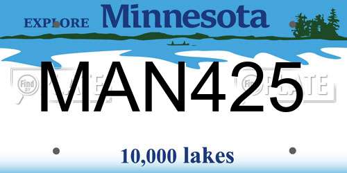 MAN425 Minnesota License Plate