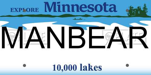 MANBEAR Minnesota License Plate