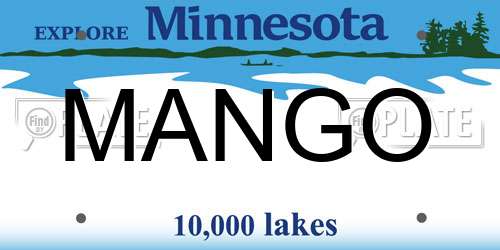 MANGO Minnesota License Plate