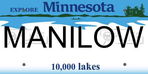 MANILOW Minnesota License Plate