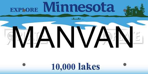 MANVAN Minnesota License Plate