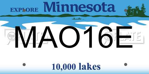 MAO16E Minnesota License Plate