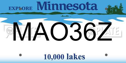 MAO36Z Minnesota License Plate