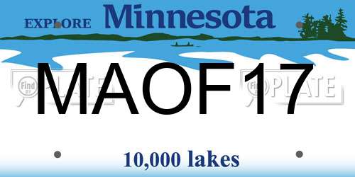 MAOF17 Minnesota License Plate