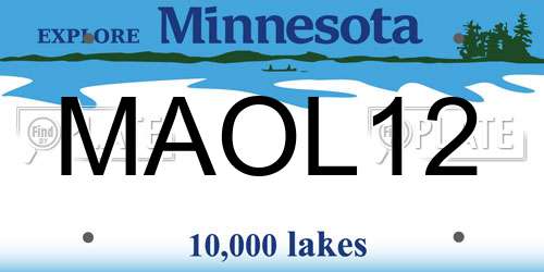 MAOL12 Minnesota License Plate