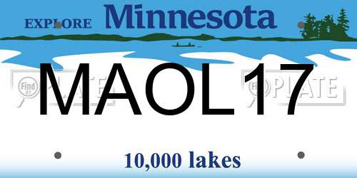MAOL17 Minnesota License Plate