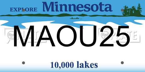 MAOU25 Minnesota License Plate