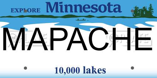 MAPACHE Minnesota License Plate
