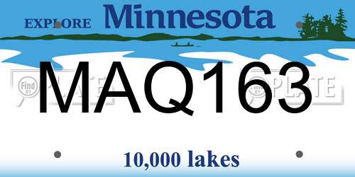 MAQ163 Minnesota License Plate