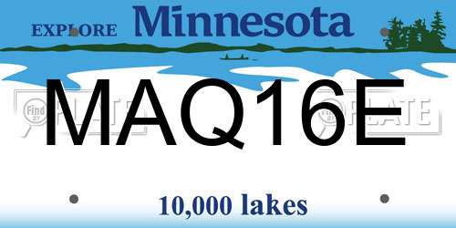 MAQ16E Minnesota License Plate
