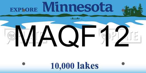 MAQF12 Minnesota License Plate