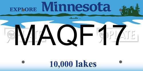 MAQF17 Minnesota License Plate