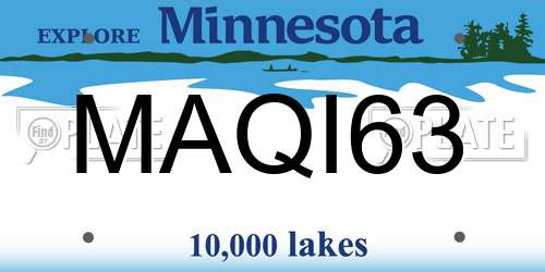 MAQI63 Minnesota License Plate