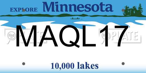 MAQL17 Minnesota License Plate