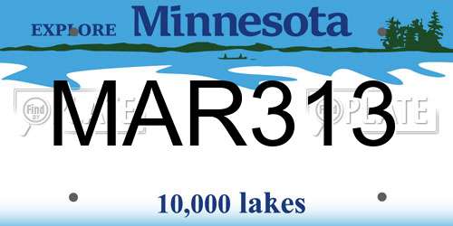 MAR313 Minnesota License Plate