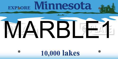 MARBLE1 Minnesota License Plate
