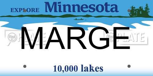 MARGE Minnesota License Plate