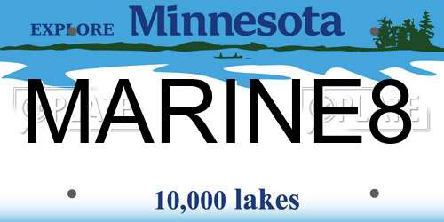 MARINE8 Minnesota License Plate