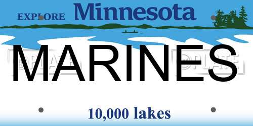 MARINES Minnesota License Plate