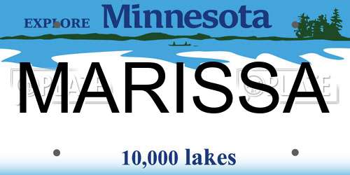 MARISSA Minnesota License Plate