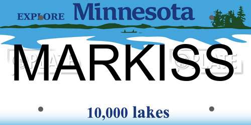 MARKISS Minnesota License Plate