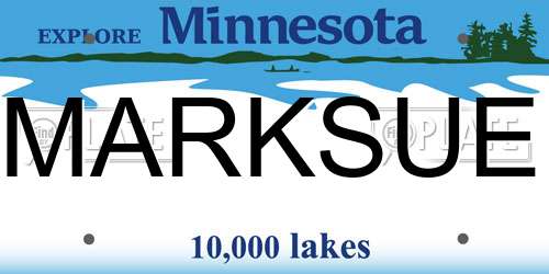 MARKSUE Minnesota License Plate