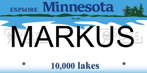 MARKUS Minnesota License Plate