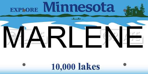 MARLENE Minnesota License Plate