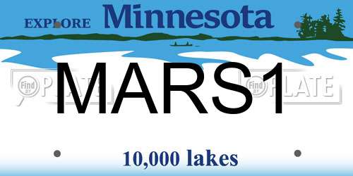 MARS1 Minnesota License Plate