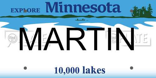 MARTIN Minnesota License Plate