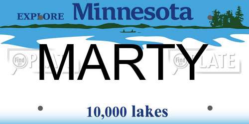 MARTY Minnesota License Plate