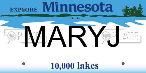 MARYJ Minnesota License Plate