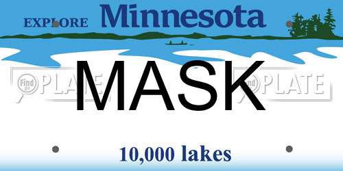 MASK Minnesota License Plate