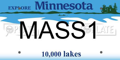 MASS1 Minnesota License Plate